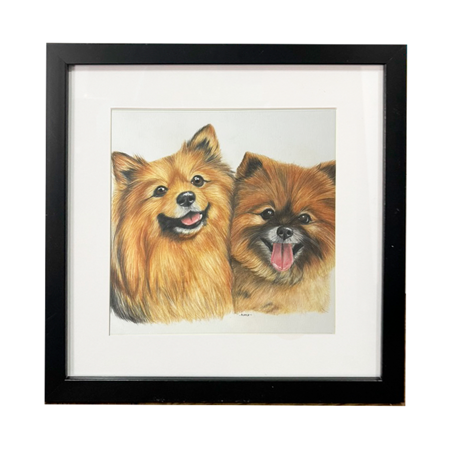 Retrato para 2 mascotas 40 x 40