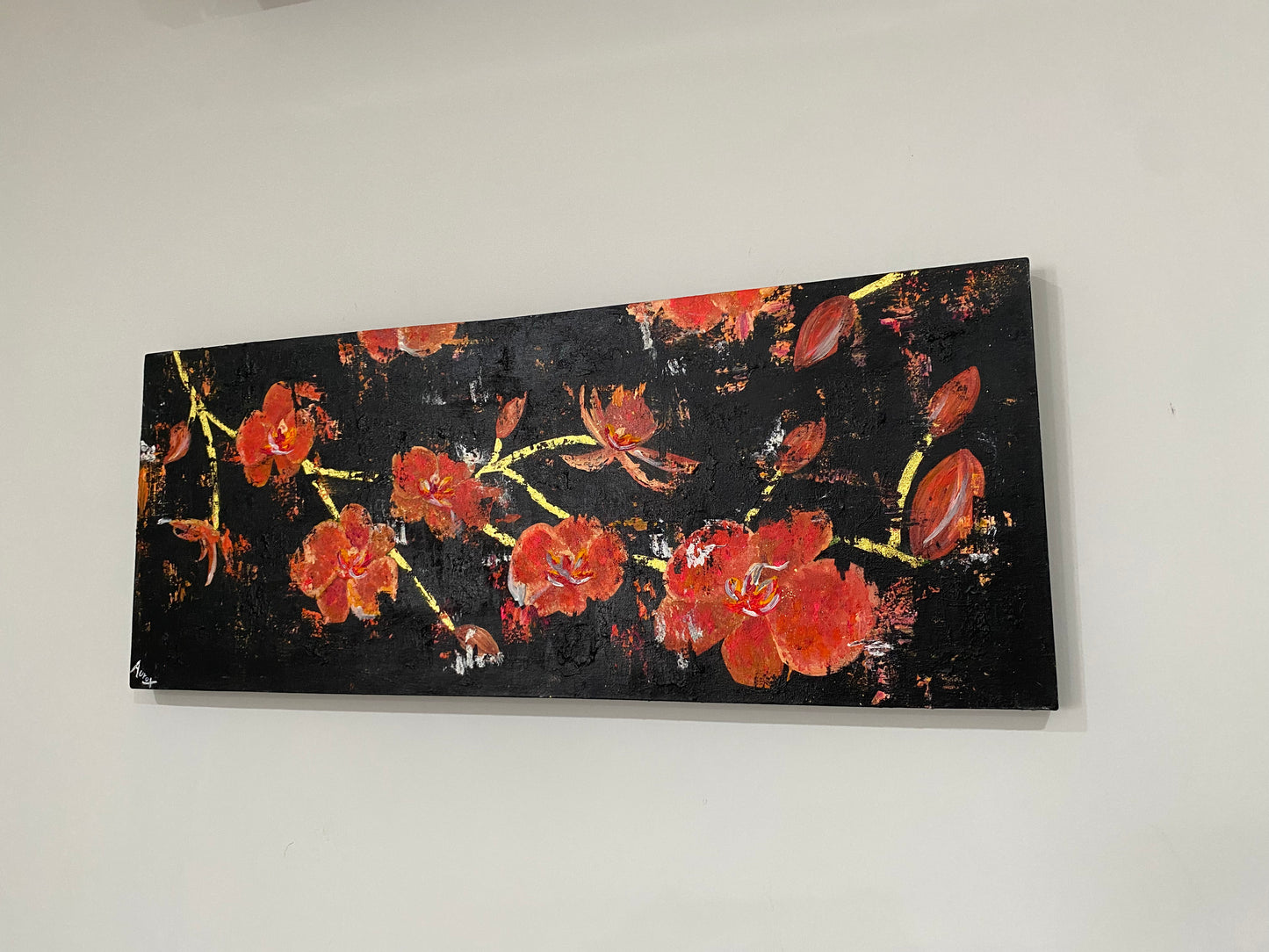 Picture Painting Orchids With Acrylic 100 x 40